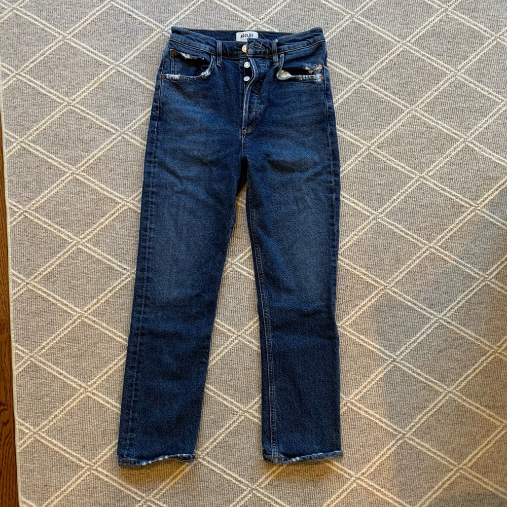 AGOLDE Riley high rise straight leg crop